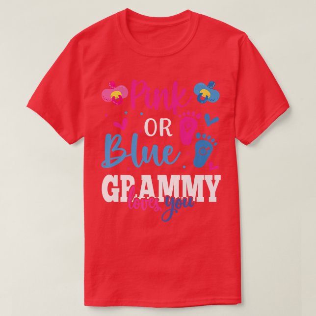 Camiseta O Grammy rosa ou azul ama você, amor, sexo feminin (Frente do Design)