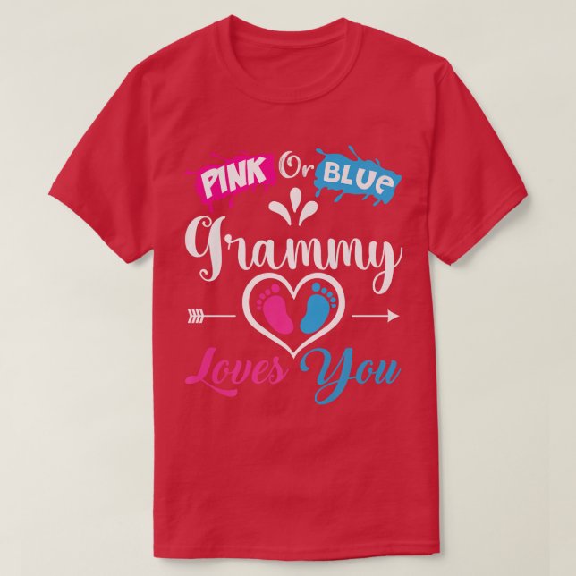 Camiseta O Grammy rosa ou azul ama você, amor, sexo feminin (Frente do Design)