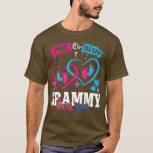 Camiseta O Grammy rosa ou azul ama você, amor, sexo feminin