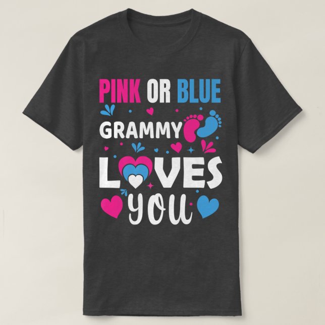 Camiseta O Grammy rosa ou azul ama você, amor, sexo feminin (Frente do Design)