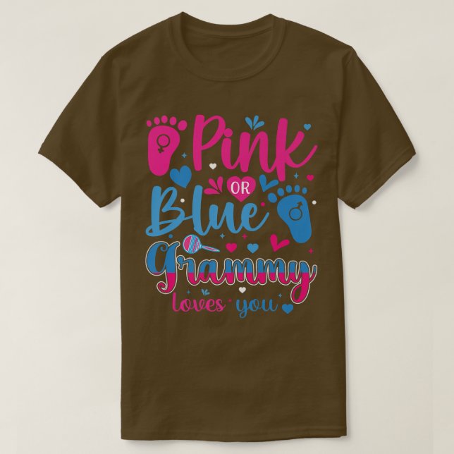 Camiseta O Grammy rosa ou azul ama você, amor, sexo feminin (Frente do Design)