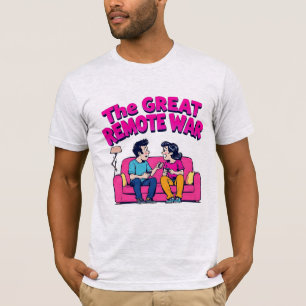 Camiseta O Grande Controle Remoto da Guerra Divertido Casal