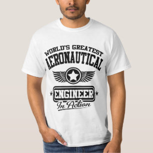Camiseta O grande engenheiro aeronáutico do mundo na açã