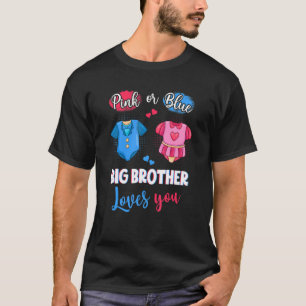 Camiseta O Grande Irmão Rosa Ou Azul Te Ama O Gende Gravide