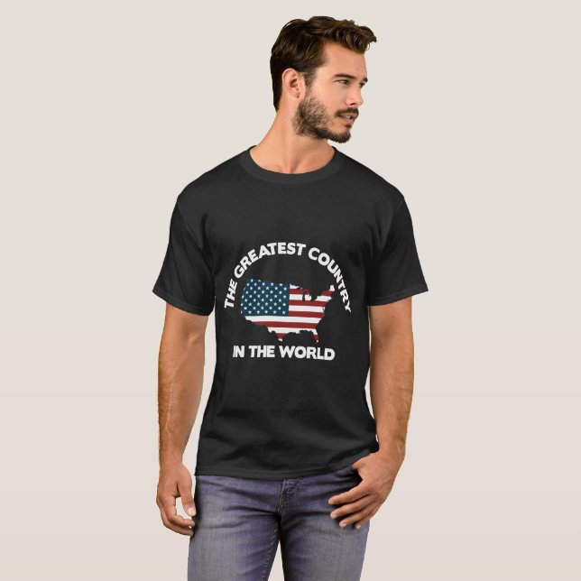 Camiseta O grande país no t-shirt do mundo | EUA (Frente Completa)