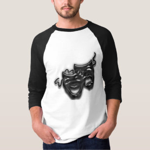 Camiseta O grande preto mascara o t-shirt do Raglan