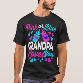 Camiseta O GRANDPA cor-de-rosa ou azul ama os pais a serem