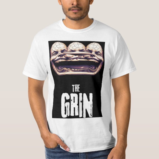 Camiseta O Grin - Ilustração do Sorriso Múltiplo Assustador (Frente)