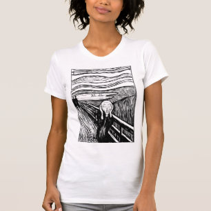 Camiseta O Grito de Edvard Munch – Arte de Linha Preta