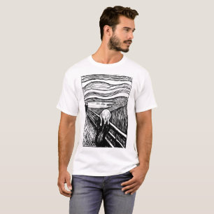 Camiseta O Grito de Edvard Munch – Arte de Linha Preta