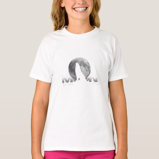 Camiseta o grito do lobo sob a lua cheia (Frente)