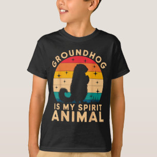 Camiseta O Ground Hog É Meu Animal Espiritual Woodchuck Gro