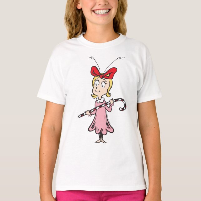 Camiseta O Grpolegadas | Cindy-Lou Who - Holding Candy Cane (Frente)