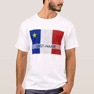 Camiseta O Grunge afligido da bandeira sobrenome acádico