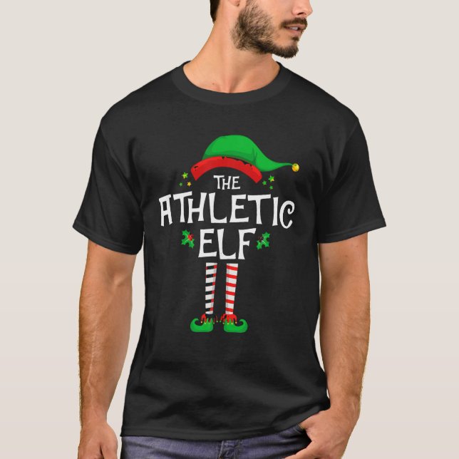 Camiseta O Grupo de Combinação Familiar de Natal do Elf Ath (Frente)