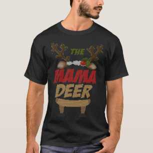 Camiseta O Grupo de Combinação Familiar Mama Reindeer Feia