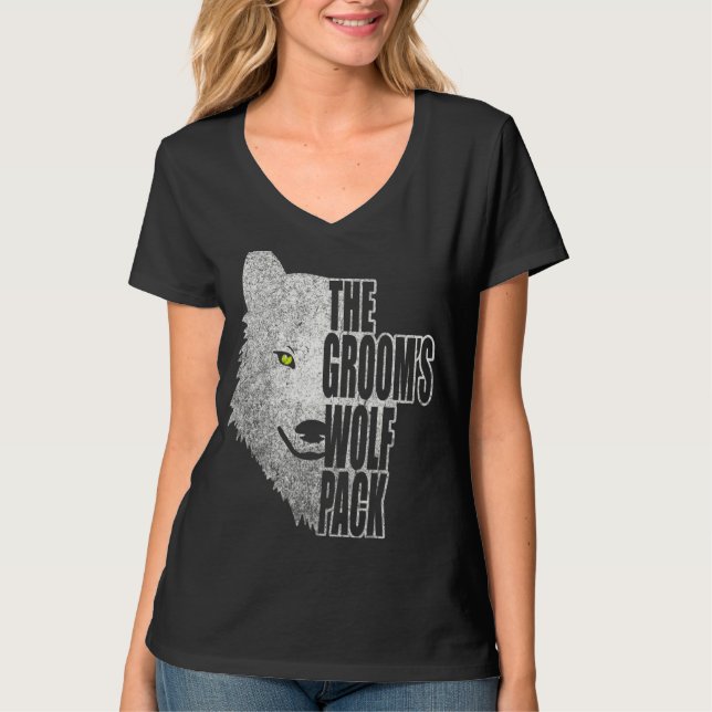 Camiseta O Grupo de Lobos do Noivo! Despedida de Solteiro P (Frente)