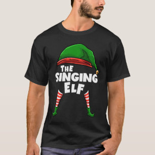 Camiseta O Grupo de Natal da Família Elf CANTANDO Correspon