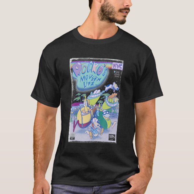 Camiseta O grupo de vida moderna de Rocko disparou contra a (Frente)