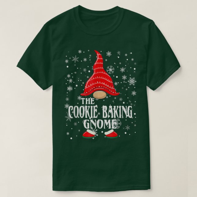 Camiseta O Grupo Familiar Cookie Baking Gnome Matching Chri (Frente do Design)