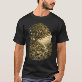 Camiseta O Guardião Antigo – Árvore de Carvalho Vintage Nat
