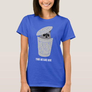 Camiseta O guaxinim em um lixo pode cortar o gráfico perso