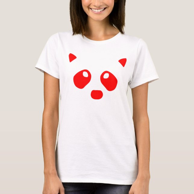 Camiseta O guaxinim Eyes o vermelho (Frente)