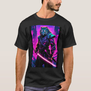Camiseta O Guerreiro da Noite com um Tiger Samurai no D