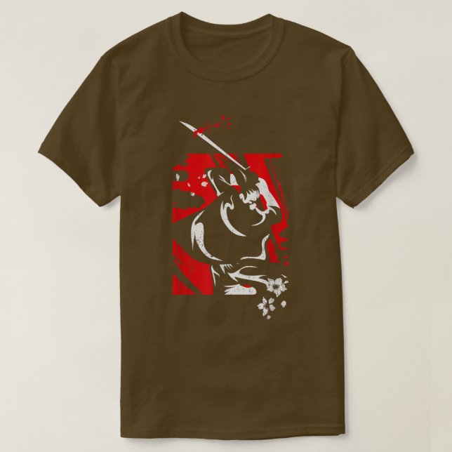 Camiseta O guerreiro fantasma Samurai Anime Manga Bushido ( (Frente do Design)