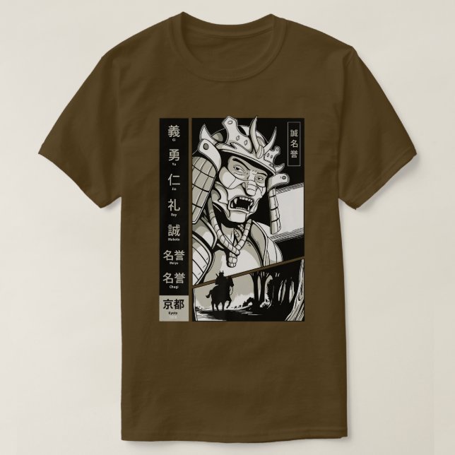 Camiseta O Guerreiro Samurai Japonês Bushido Code Swordsmen (Frente do Design)