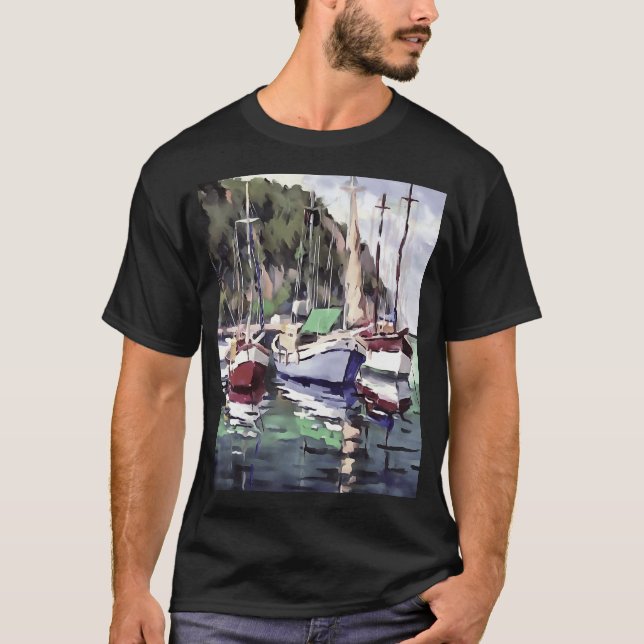 Camiseta O Gulet Sailboat Acrylic Art (Frente)