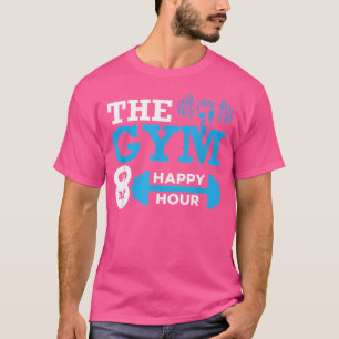 Camiseta O Gym É A Minha Feliz Hour Dumbbell Barbell Workou