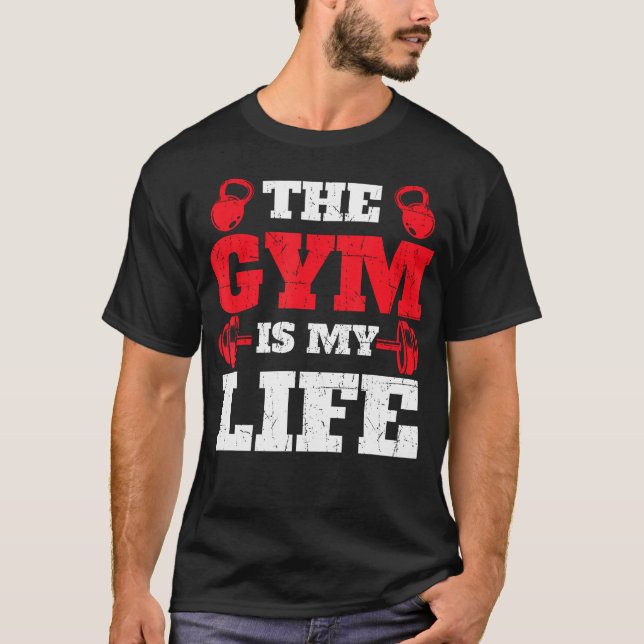 Camiseta O Gym É A Minha Vida - O Bacalhau De Elevação De P (Frente)