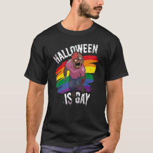 Camiseta O Halloween É Gay Orgulho gay Zombie, O Falso Fato