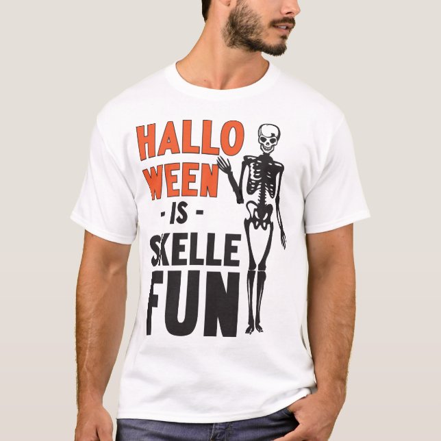 Camiseta O Halloween é Skellefun (Frente)
