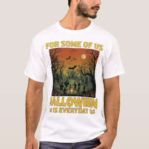 Camiseta O Halloween É Todos Os Dias Fogueira De Zumbis No