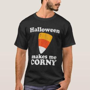 Camiseta O Halloween Me Deixa Brega   Candy Corn Retro 80's