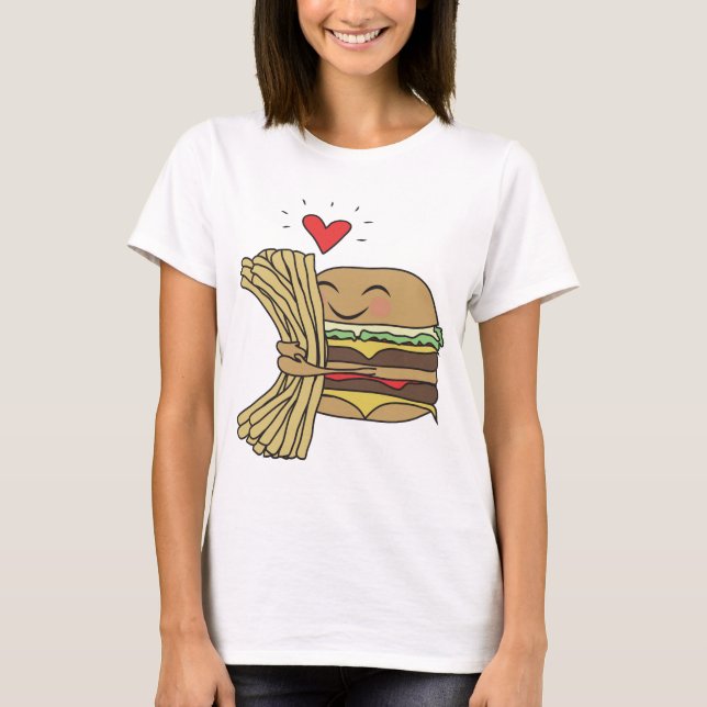 Camiseta O hamburguer ama fritadas (Frente)