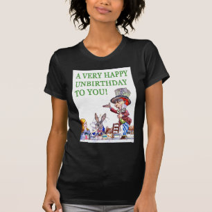 Camiseta O Hatter louco diz, A muito feliz aniversário!