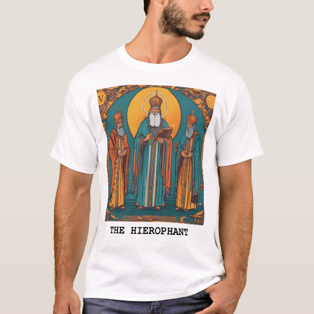 CAMISETA O HEIROFANT - CARTÃO DE TAROT (Frente)