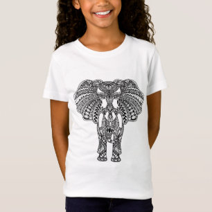 Camiseta O Henna Mehndi decorou o elefante indiano