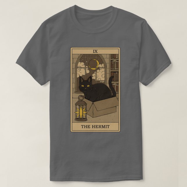 Camiseta O Hermit Cats Tarot (Frente do Design)