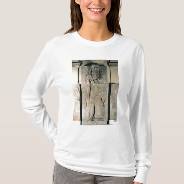 Camiseta O herói Gilgamesh que guardara um leão (Frente)
