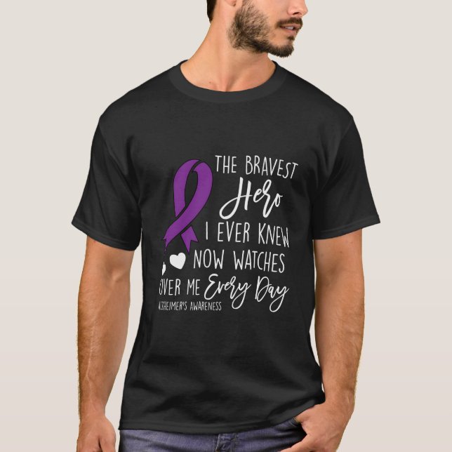 Camiseta O Herói Mais Bravo Já Olhou Por Mim Alzheimers H (Frente)
