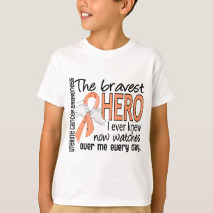 Camiseta O herói o mais bravo eu conheci nunca o cancer