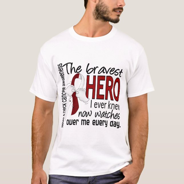 Camiseta O herói o mais bravo eu conheci nunca o cancer (Frente)