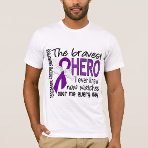 Camiseta O herói o mais bravo eu conheci nunca o câncer d