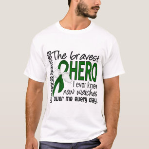 Camiseta O herói o mais bravo eu conheci nunca o câncer de