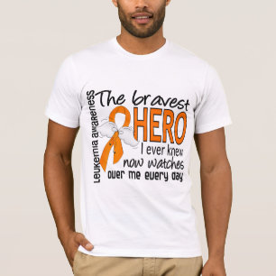 Camiseta O herói o mais bravo eu soube nunca a leucemia