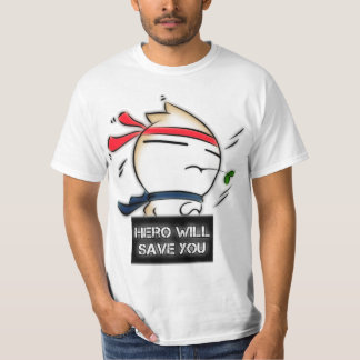 Camiseta O herói salvar o! (Versão mais grande)